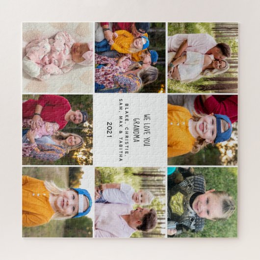 Acht foto van ons houden van oma legpuzzel (Horizontaal)