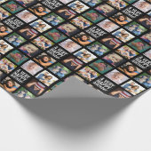Acht foto's Collage Happy Birthday Wrapping Paper Cadeaupapier (Hoek)