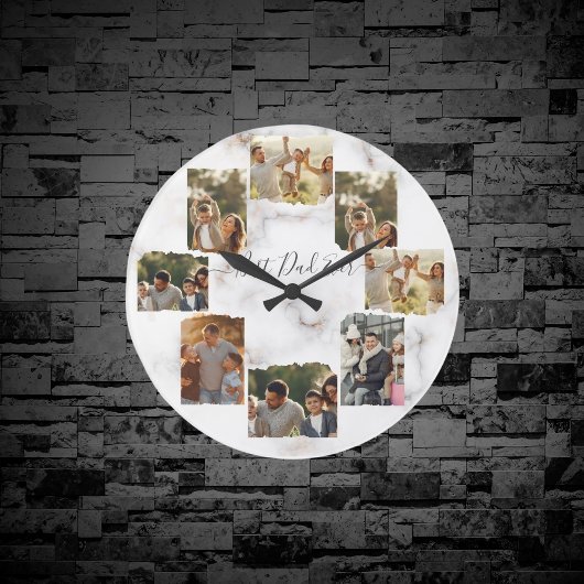 Acht foto's Moderne Elegant Collage Wall klok