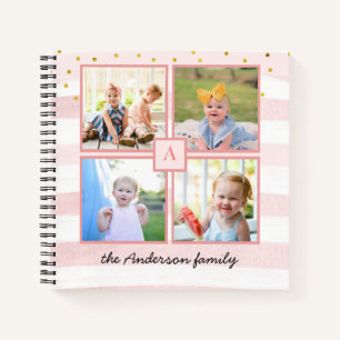 Acht foto's Notitieboek van de Collage Familie