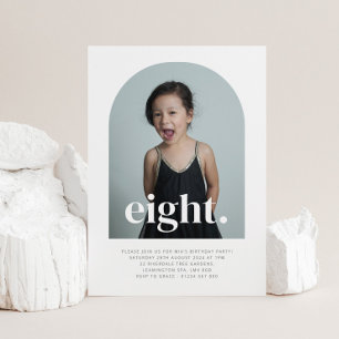 Acht gebogen foto verjaardag kaart