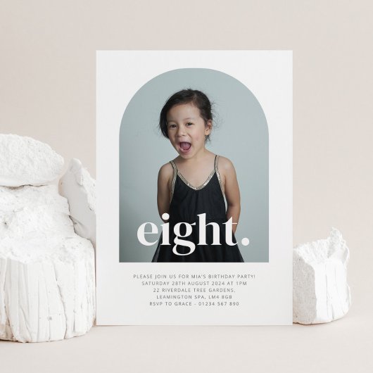 Acht gebogen foto verjaardag kaart