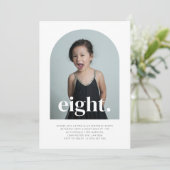 Acht gebogen foto verjaardag kaart (Staand voorkant)