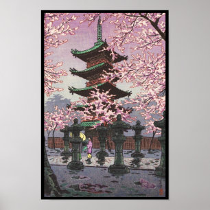 Acht gezichten van Tokyo Ueno Toshogu-schrijn Kasa Poster