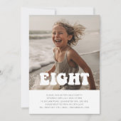 Acht - Groovy Foto Verjaardag Uitnodiging (Voorkant)