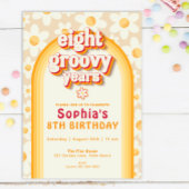 Acht groovy jaar 8e verjaardag uitnodiging | retro