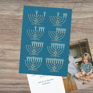 Acht Hanukkah-nachten foto vakantiekeart Feestdagenkaart