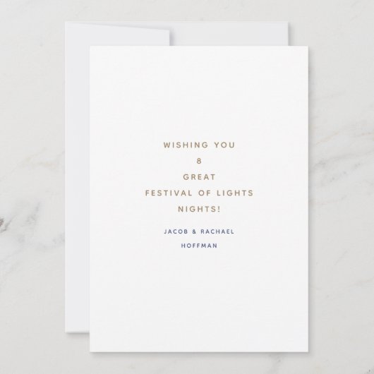 Acht Hanukkah-nachten Kerstkaart (Achterkant)