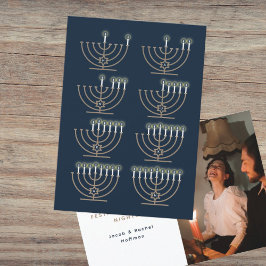 Acht Hanukkah Night Photo Holiday Kaart