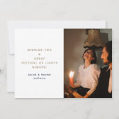 Acht Hanukkah Night Photo Holiday Kaart (Achterkant)