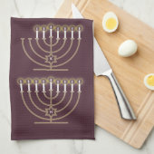 Acht Hanukkah Nights Kitchen Towel Theedoek (Quarter Fold)