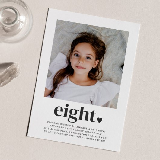 Acht hart - vierkant foto - uitnodiging op zaterda