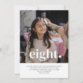 Acht hartfoto eerste verjaardag uitnodiging (Voorkant)