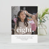 Acht hartfoto eerste verjaardag uitnodiging (Staand voorkant)