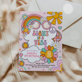 Acht is een Vibe Groovy 70s Flower Power Verjaarda Kaart