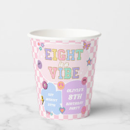 Acht is een Vibe Preppy Patch 8e verjaardagsfeestj Papieren Bekers