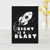 ACHT IS EEN ZWART 8e verjaardag Jongen Ruimtevaart Kaart (Gele Bloem)