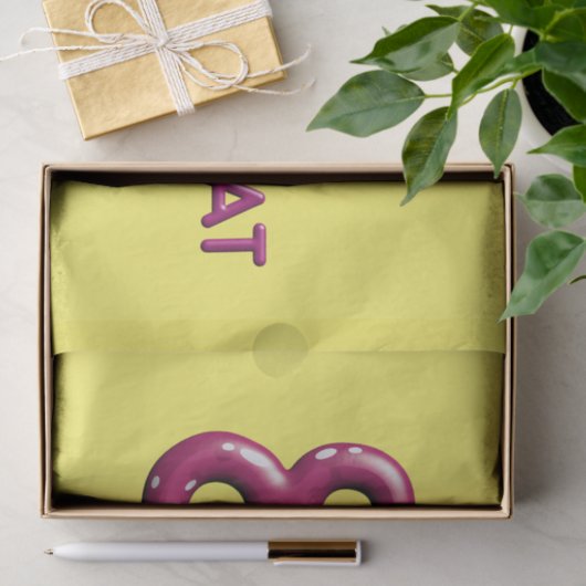 Acht is groot ballonnummer verjaardag tissuepapier (Geschenk)