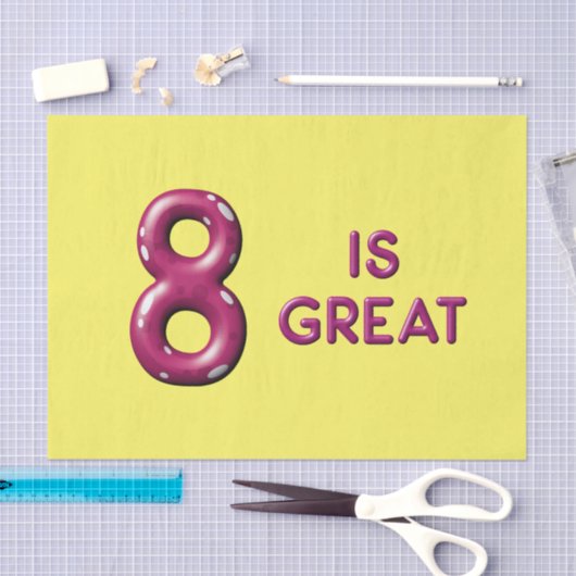 Acht is groot ballonnummer verjaardag tissuepapier (Craft)
