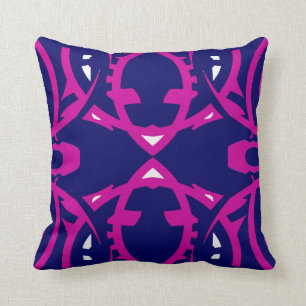 Acht is voldoende voor Fuchsia/White/Navy Blue Kussen