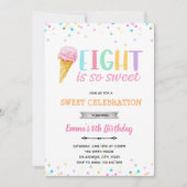 Acht is zo zoete ijsjes-uitnodiging kaart (Voorkant)