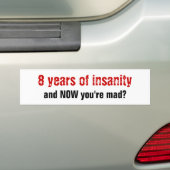 Acht jaar bumpersticker (Op auto)