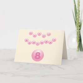 Acht jaar oud is roze zondagse zalen 8 jaar oud kaart