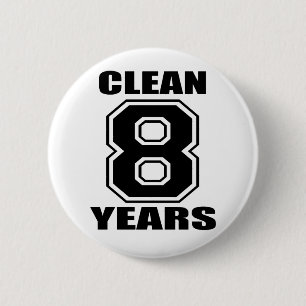 acht jaar zwart ronde button 5,7 cm