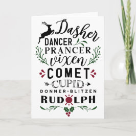 Acht kleine rendiertjes kaart