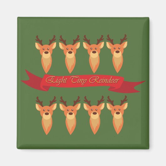 Acht kleine rendiertjes magneet (Voorkant)