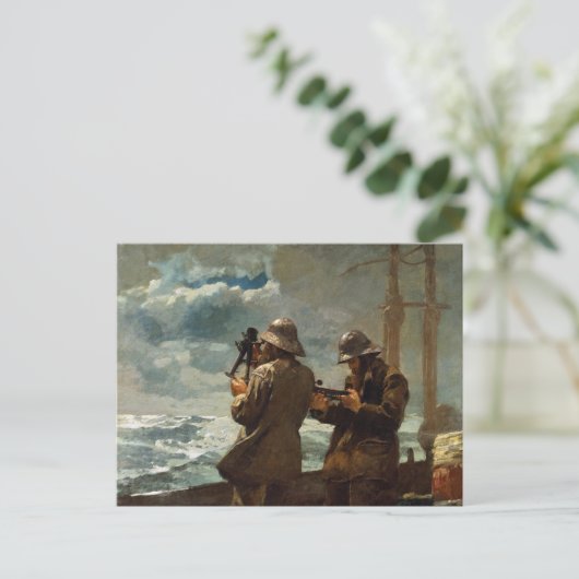 Acht klokken nautische Winslow Homer Briefkaart (Staand voorkant)
