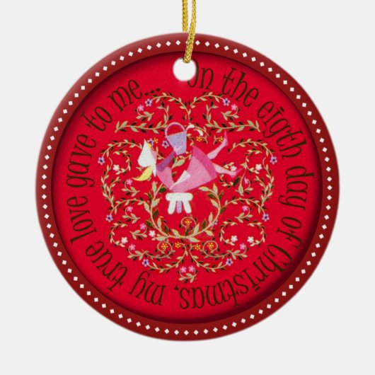 ACHT MAIDT EEN MELK KERAMISCH ORNAMENT (Voorkant)