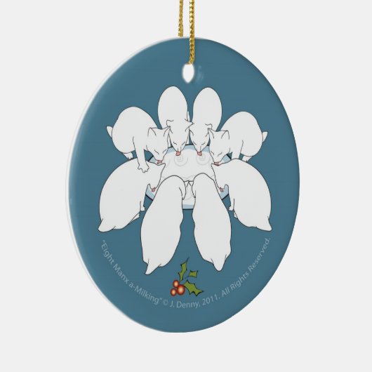Acht Manx a-Milking... kerstboom Keramisch Ornament (Rechts)