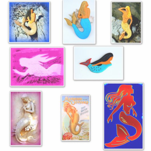 Acht mermaidevariëteiten sticker (Voorkant)
