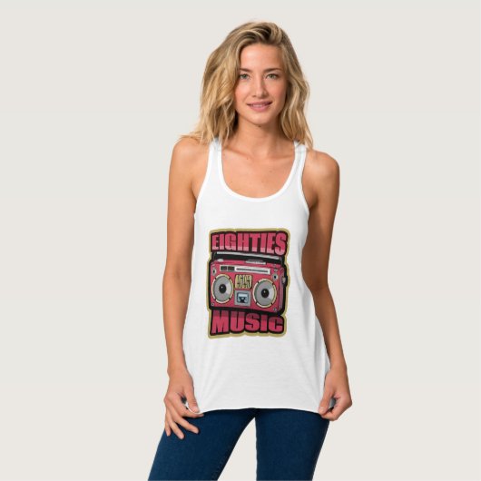Acht muziekstereo tanktop (Volledige Voorkant)