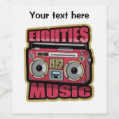 Acht muziekstereo wijn etiket (Enkel label)