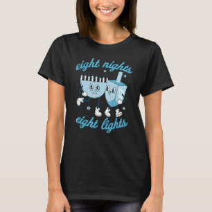 Acht nachtacht lichten Dreidel Menorah Happy Ha T-shirt