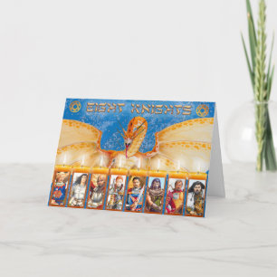 Acht nachten van Hanukkah Feestdagen Kaart