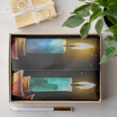 Acht nachten van licht! Waterverf Menorah Tissuepapier (Geschenk)