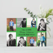 Acht/Negen Foto's Groen - Afstudeeraankondiging Kaart (Staand voorkant)