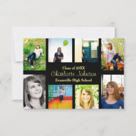 Acht/negen foto's zwart - 3x5 Afstudeerder aankond Kaart