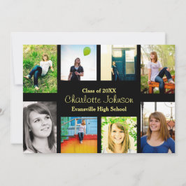 Acht/negen foto's zwart - Afstudeerder aankondigin Kaart