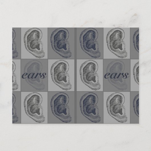 Acht oren grafisch briefkaart (Voorkant)