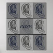 Acht oren grafisch poster (Voorkant)