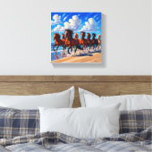 Acht paardencanvas schilderij Lucky Canvas Afdruk (Insitu (Slaapkamer))
