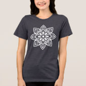 Acht punt witte sterventilator Mandala Tri-Blend Shirt (Voorkant)