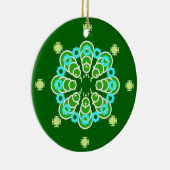 Acht punten Mandala, Dark Jade Green en Aqua Keramisch Ornament (Rechts)