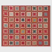 Acht-punts ster in warme kleuren cadeaupapier (Vlak)