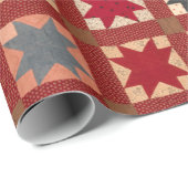 Acht-punts ster in warme kleuren cadeaupapier (Rol Hoek)