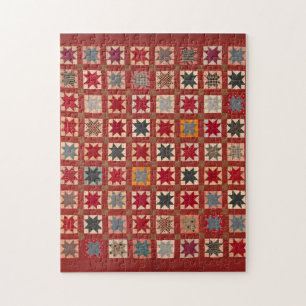 Acht-punts ster in warme kleuren legpuzzel